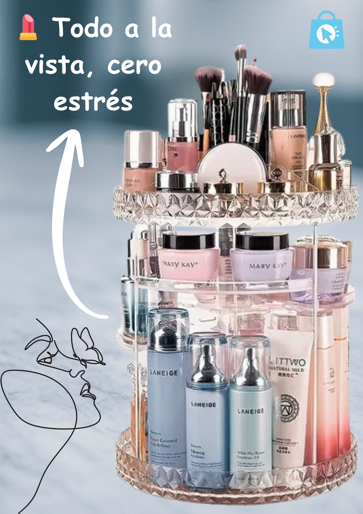 Organizador De Maquillaje Giratorio
